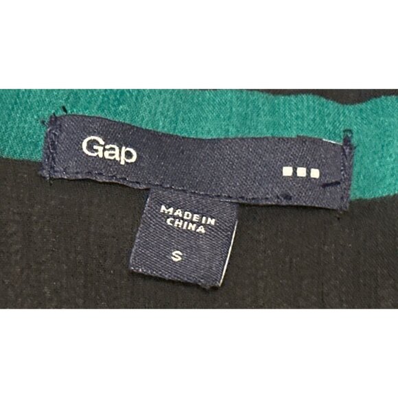 GAP Brand Sheer Sleeveless Blouse Stripe w/Necktie 100% Polyester Women's Size S - Picture 4 of 13